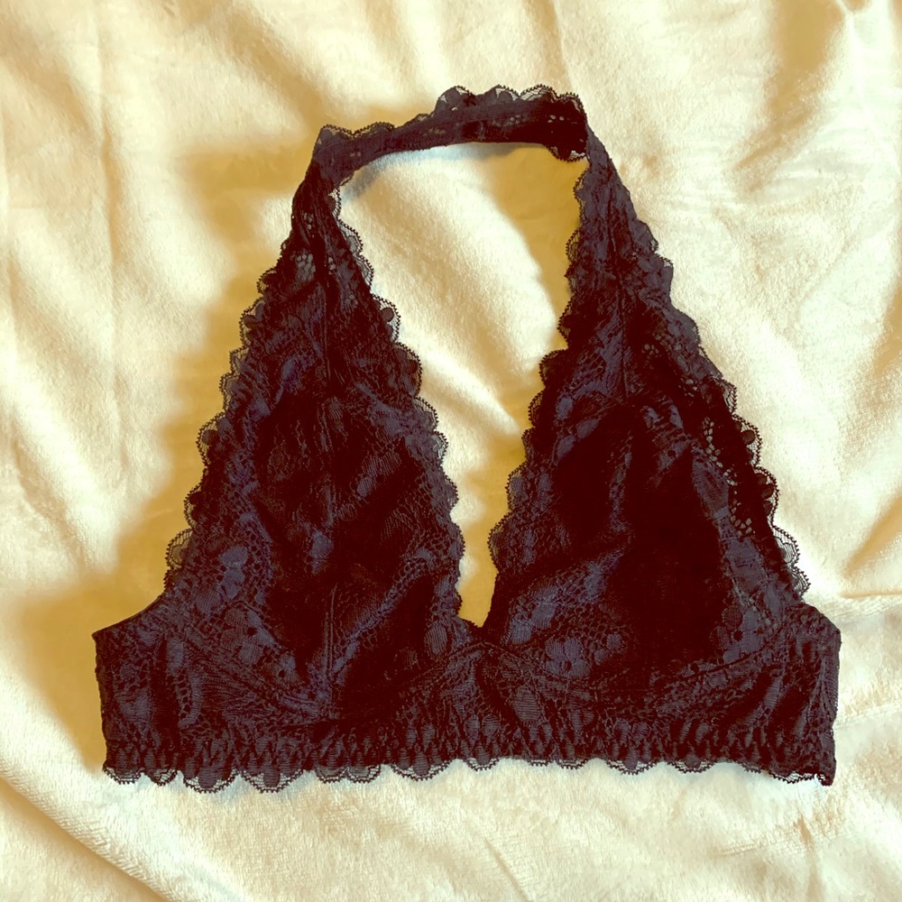 Free People brallette.  Black lace